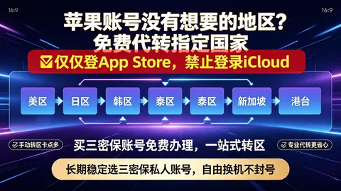 选购苹果账号没有想要的地区？免费帮你一键转换指定国家，不用自己折腾